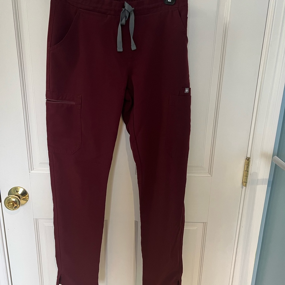 FIGS Burgundy Yola Scrub Pant XS